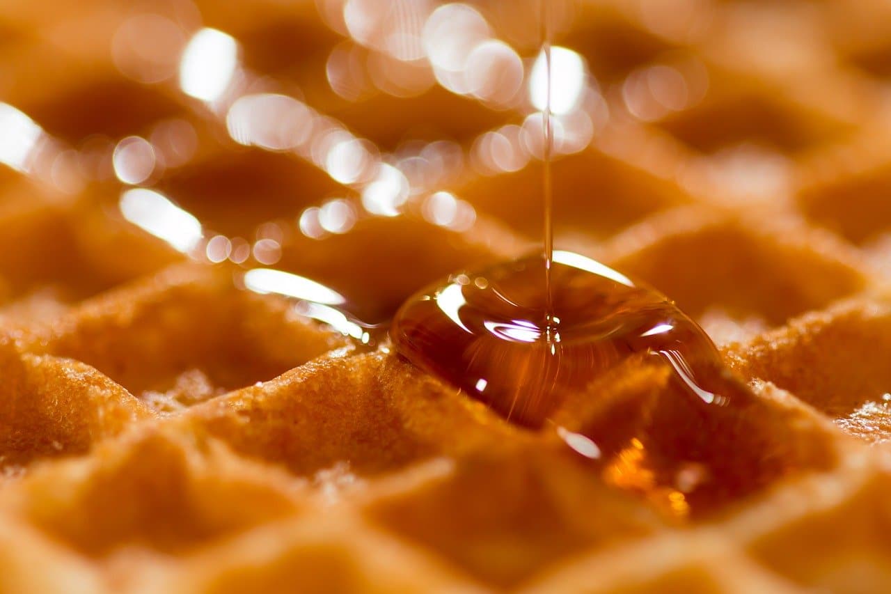 waffle with honey